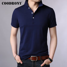 Load image into Gallery viewer, COODRONY Summer Short Sleeve T Shirt Men Pure Color Casual Turn-down Collar T-Shirt Men Clothes Cotton Tee Shirt Homme C5020S
