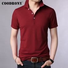 Load image into Gallery viewer, COODRONY Summer Short Sleeve T Shirt Men Pure Color Casual Turn-down Collar T-Shirt Men Clothes Cotton Tee Shirt Homme C5020S
