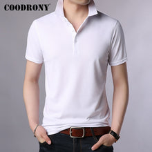 Load image into Gallery viewer, COODRONY Summer Short Sleeve T Shirt Men Pure Color Casual Turn-down Collar T-Shirt Men Clothes Cotton Tee Shirt Homme C5020S
