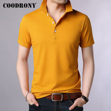 Load image into Gallery viewer, COODRONY Summer Short Sleeve T Shirt Men Pure Color Casual Turn-down Collar T-Shirt Men Clothes Cotton Tee Shirt Homme C5020S
