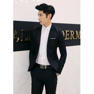 2019 Hot Brand Clothing Blazer Masculine Blazer M-2XL Tuxedo Dress Men One Button Male Solid Slim Fit Costume Homme Suit Jackets