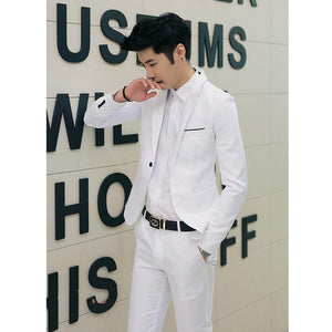 2019 Hot Brand Clothing Blazer Masculine Blazer M-2XL Tuxedo Dress Men One Button Male Solid Slim Fit Costume Homme Suit Jackets