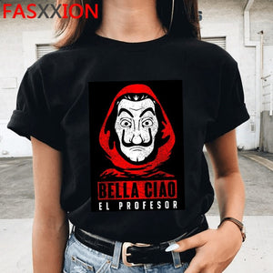 Soldi Rapina La Casa di Carta di Stampa Magliette Da Uomo La Casa De Papel Harajuku T-Shirt di Estate Bella Ciao T Shirt fresco Top Magliette Maschio