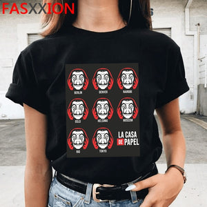 Soldi Rapina La Casa di Carta di Stampa Magliette Da Uomo La Casa De Papel Harajuku T-Shirt di Estate Bella Ciao T Shirt fresco Top Magliette Maschio