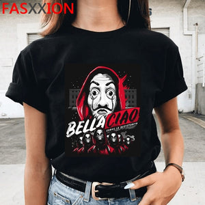 Soldi Rapina La Casa di Carta di Stampa Magliette Da Uomo La Casa De Papel Harajuku T-Shirt di Estate Bella Ciao T Shirt fresco Top Magliette Maschio