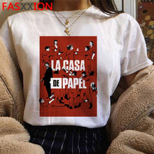 Load image into Gallery viewer, Soldi Rapina La Casa di Carta di Stampa Magliette Da Uomo La Casa De Papel Harajuku T-Shirt di Estate Bella Ciao T Shirt fresco Top Magliette Maschio
