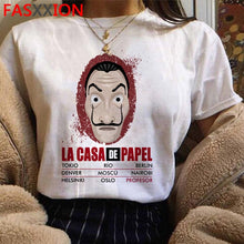 Load image into Gallery viewer, Soldi Rapina La Casa di Carta di Stampa Magliette Da Uomo La Casa De Papel Harajuku T-Shirt di Estate Bella Ciao T Shirt fresco Top Magliette Maschio
