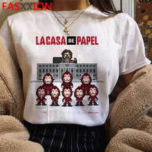 Load image into Gallery viewer, Soldi Rapina La Casa di Carta di Stampa Magliette Da Uomo La Casa De Papel Harajuku T-Shirt di Estate Bella Ciao T Shirt fresco Top Magliette Maschio
