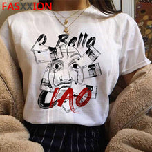 Load image into Gallery viewer, Soldi Rapina La Casa di Carta di Stampa Magliette Da Uomo La Casa De Papel Harajuku T-Shirt di Estate Bella Ciao T Shirt fresco Top Magliette Maschio
